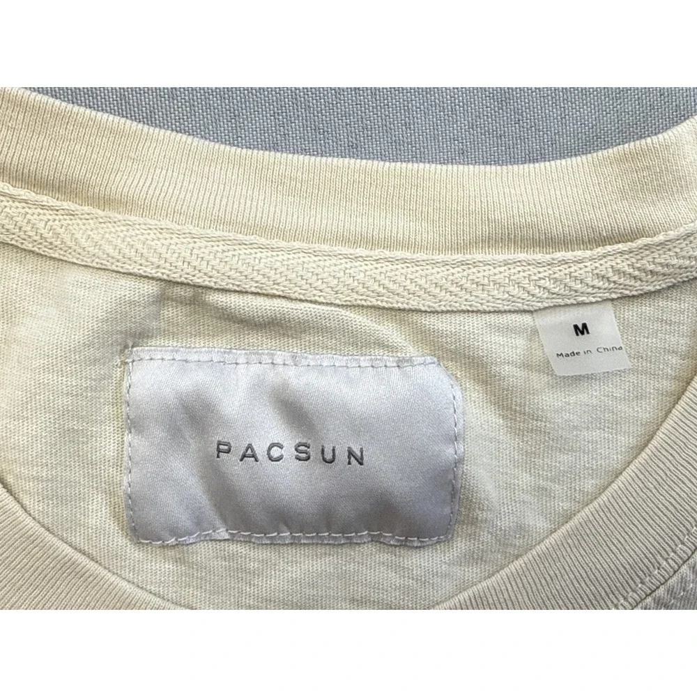 Pacsun Los Angeles Graphic Tee M Beige 100% Cotton Regular Fit Short City